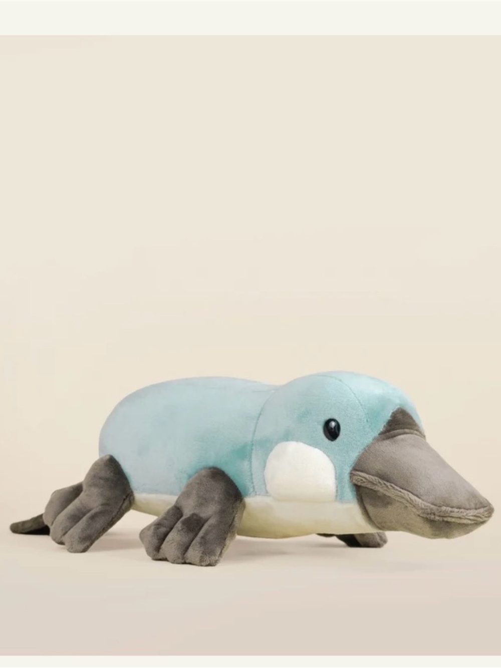 Bellzi Plush Platypus Pet Toy - Blue and Gray